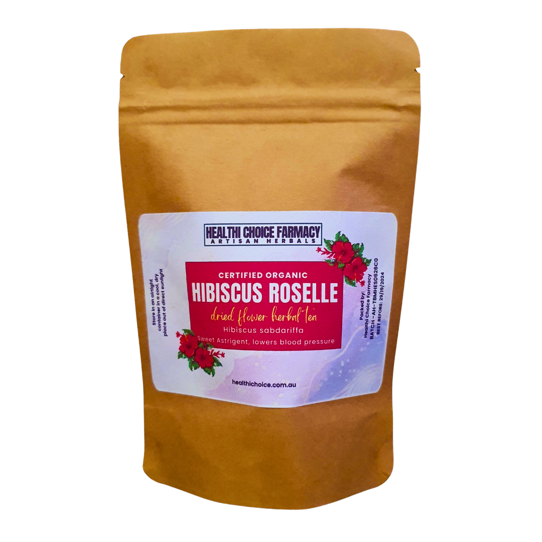 Hibiscus flower tea|Rosella Flower Crushed Organic|Hibiscus sabdariffa - Healthi Choice Farmacy 