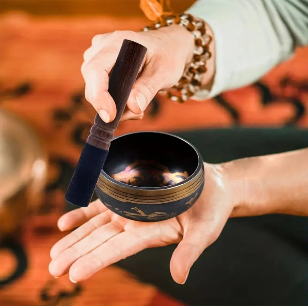 Singing Bowls Set Meditation Sound Bowl Hand Hammered For Yoga, Meditation, Mindfulness, Healing & Chakra Balancing - Healthi Choice Farmacy 