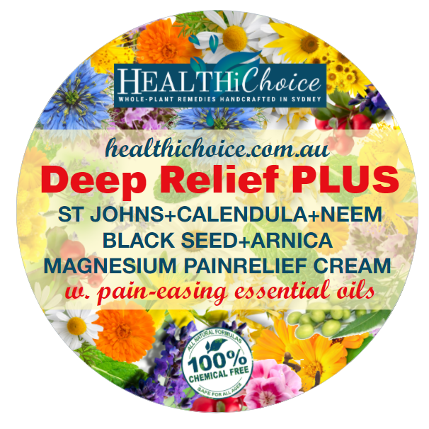 Deep Relief PLUS - Magnesium Cream - 100% Natural Botanical Painkiller - Black Seed Oil + Calendula + St John's Wort  & essential oil traditional used for pain relief - Healthi Choice