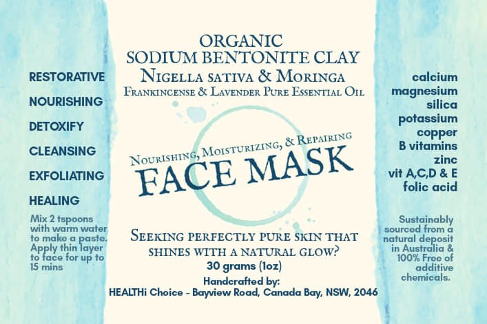 AUSTRALIAN BENTONITE CLAY + BLACK SEED + MORINGA facemask with added botanicals - Healthi Choice