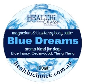BLUE TANSY DREAMS - Magnesium Body Butter - Blue Tansy + Cedarwood + Ylang Ylang - ALL NATURAL - Healthi Choice