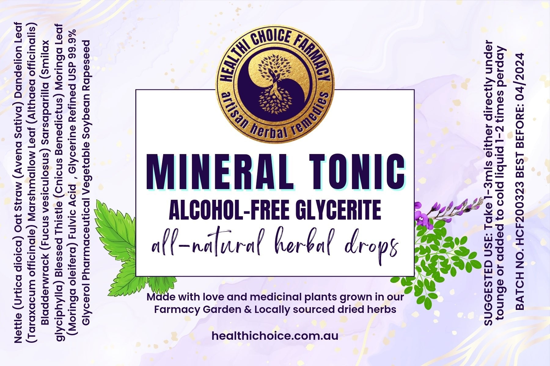 Herbal Mineral Tonic Alcohol Free Glycerite - Healthi Choice Farmacy