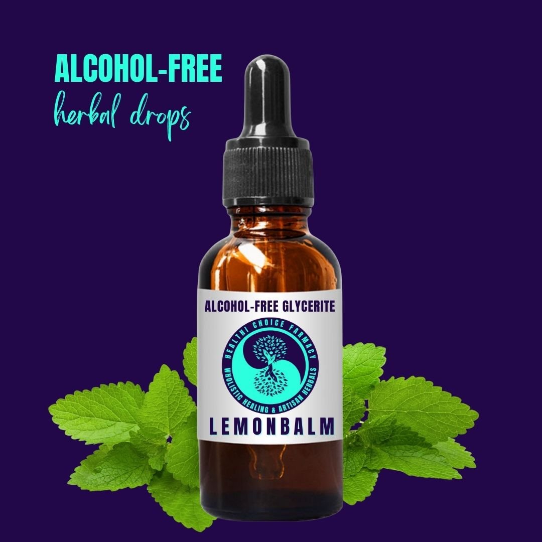 LEMON BALM Herbal Glycerite Alcohol free drops - Healthi Choice Farmacy